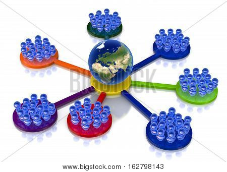 Worldwide web cummunication abstract illustration, 3d render