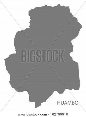 Huambo Angola Map grey province silhouette illustration