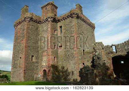 An external view of the ruins of Balvaird castle