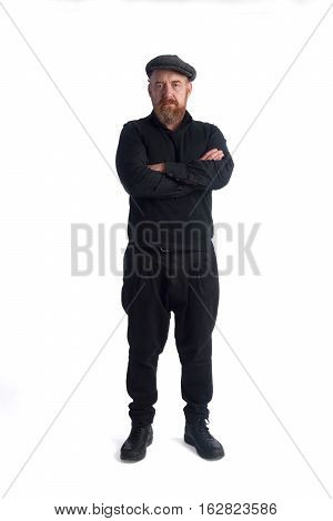 Portrait of a gimger man full body on a white background