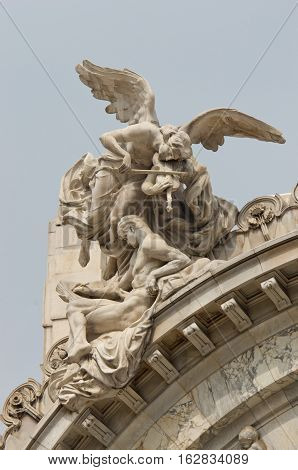 Sculptures On Bellas Artes (palace Of Fine Art), Mexico City, Mexico