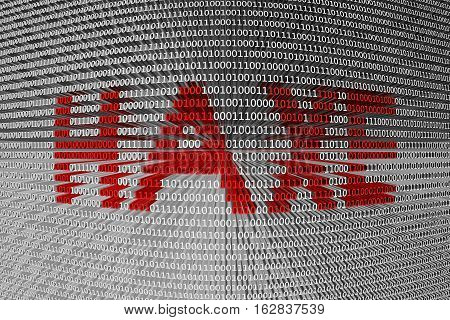 Haxe as a binary code 3D illustration