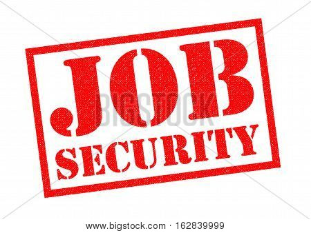 JOB SECURITY red Rubber Stamp over a white background.