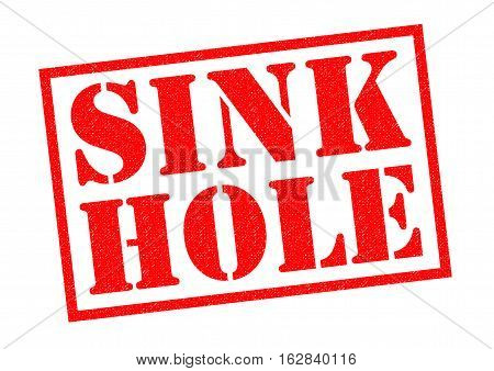 SINK HOLE red Rubber Stamp over a white background.