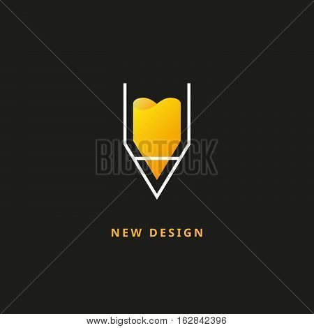 Pencil vector logo. Design template. Vector illustration on dark background.