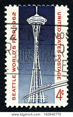 UNITED STATES OF AMERICA - CIRCA 1962: A used postage stamp from the USA celebrating the Seattle Worlds Fair circa 1962.