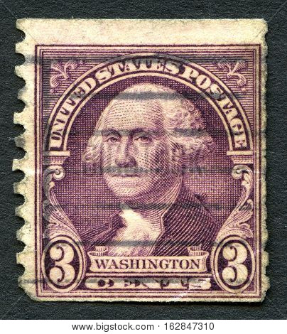 UNITED STATES OF AMERICA - CIRCA 1932: A used postage stamp from the USA depicting an illustration of Founding Father and first President of the United States George Washington circa 1932.