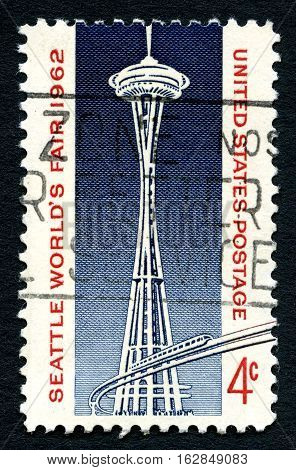 UNITED STATES OF AMERICA - CIRCA 1962: A used postage stamp from the USA celebrating the Seattle Worlds Fair circa 1962.
