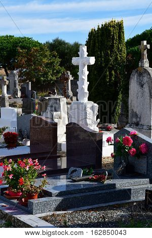 Loix France - september 26 2016 : the cemetery
