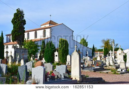 Loix France - september 26 2016 : the cemetery