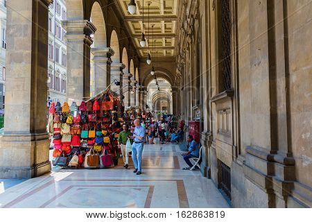 Arcades Beside The Piazza Repubblica In Florence, Italy