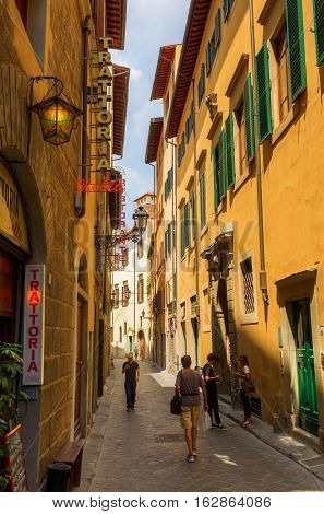 Narrow Alley In The Old Town Of Florence, Italy