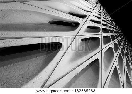 Abstract exterior shell of modern contemporary art musum