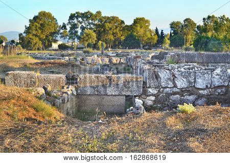 the ancient city of Eretria Euboea Greece