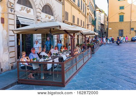 Street Cafe In The Old Town Of Florence, Italy