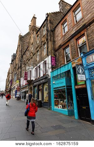 Shops At The Royal Mile In Edinburgh, Scotland