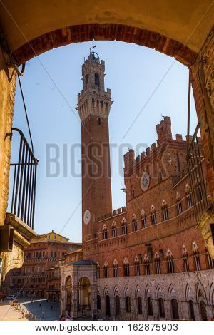 Torre Del Mangia In Siena, Italy