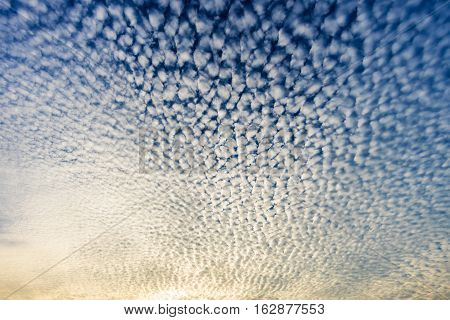 Cloudscape With Altocumulus Clouds, Altocumulus Middle-altitude Cloud In Stratocumuliform - Natural