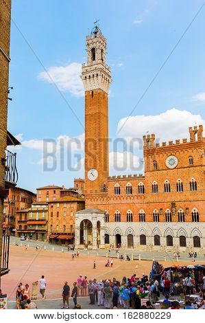 Torre Del Mangia In Siena, Italy
