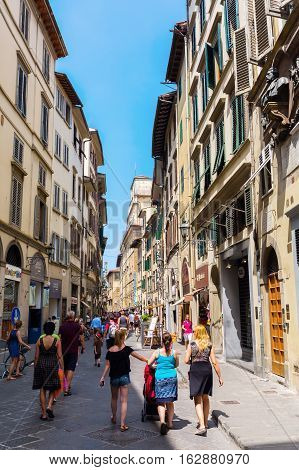 Street Scene In The Old Town Of Florence, Italy