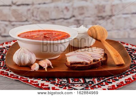 Ukrainian Borsch With Pepper And Garlic