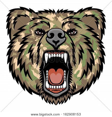 A Bear head. Perfect for paintball mascot in a military style. This is vector illustration ideal for a mascot and tattoo or T-shirt graphic.