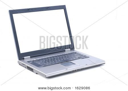 Notebook na bílém pozadí