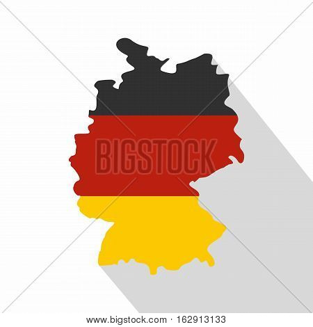 Germany map with national flag icon. Flat illustration of Germany map with national flag vector icon for web isolated on white background