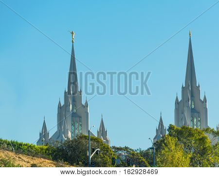 San Diego LDS church on a clear day California