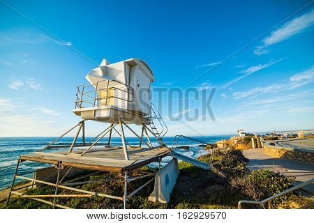 lifeguard tower in La Jolla beach California