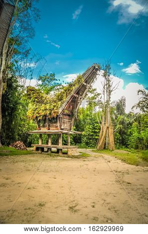 Tongkonan With Four Pillars