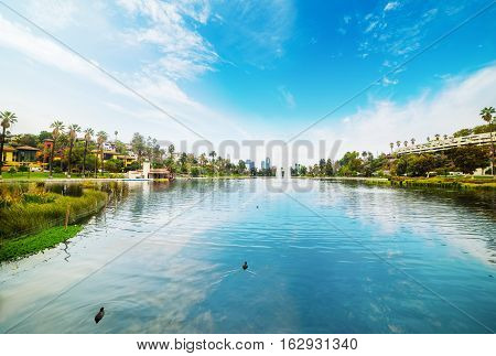 Echo Park in Los Angeles downtown California