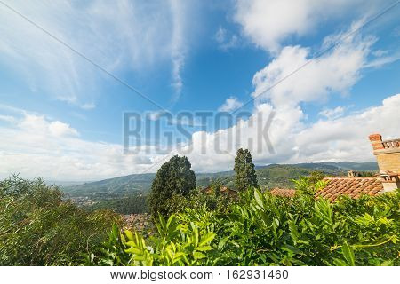 Montecatini under a blue sky with clouds Italy
