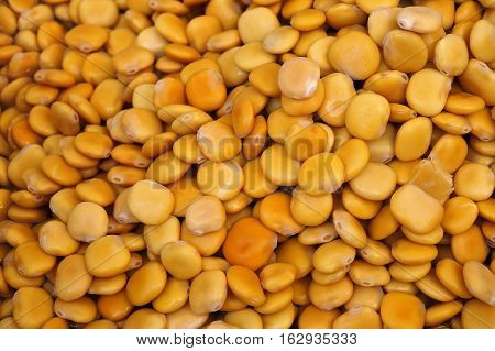 Street food market. Lupin beans on sale.