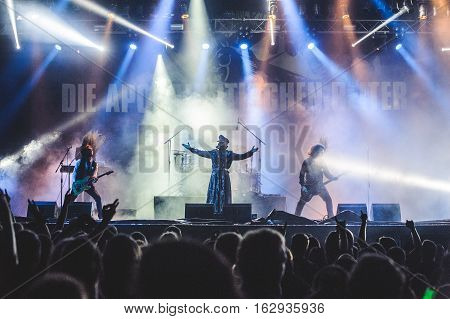 TOLMIN, SLOVENIA - JULY 27TH: METAL BAND DIE APOKALYPTISCHEN REITER PERFORMING AT METALDAYS FESTIVAL ON JULY 27TH, 2016 IN TOLMIN, SLOVENIA