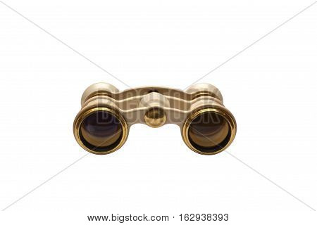 Theatre binoculars ivory isolated on white background