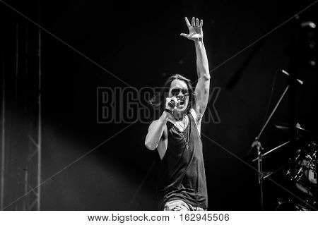 TOLMIN, SLOVENIA - JULY 29TH: BRITISH POWER METAL BAND DRAGONFORCE PERFORMING AT METALDAYS FESTIVAL ON JULY 29TH, 2016 IN TOLMIN, SLOVENIA