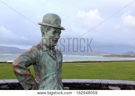 Charlie Chaplin Statue, Seaside of Mainstreet, Co. Kerry, Waterville, Ireland