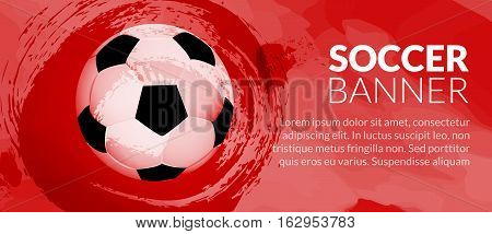 Soccer football poster design template. Soccer graphic banner.