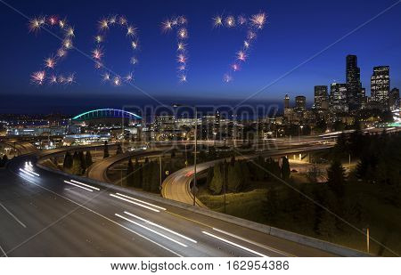 2017 Seattle Firework New Year Concept