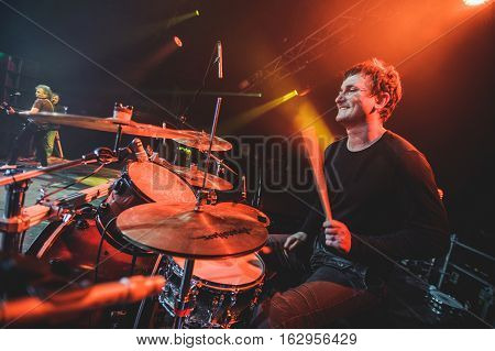 NOVI SAD, SERBIA - DECEMBER 12TH: PUNK BAND GOBLINI PERFORMING ON KONCERT GODINE 2015, IN NOVI SAD, SERBIA