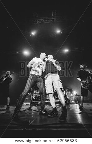 NOVI SAD, SERBIA - DECEMBER 12TH: PUNK BANDS HLADNO PIVO AND GOBLINI PERFORMING TOGETHER ON KONCERT GODINE 2015, IN NOVI SAD, SERBIA