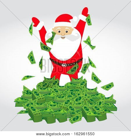 Dolar. a bunch of mountain of money Santa Claus. Simple fashion symbol for web site design or a button for mobile applications. Logo Illustrations