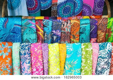 Traditional indonesian colorful palatine at the market.