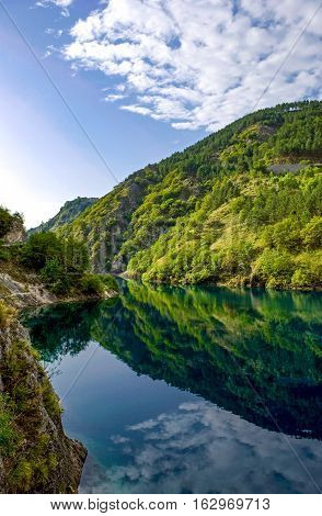 Italy Villalago the gorges of the Sagittario river
