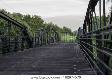 Historic Cibolo creek bridge now a bike hike route.