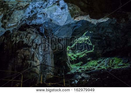 Speleothems in solutional karst cave. Emine-Bair-Khosar, Chather-Dag, Crimea