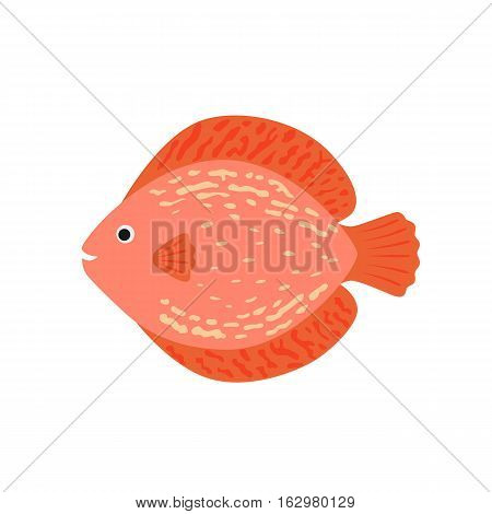 The aquarium fish discus pink. vector illustration in flat style