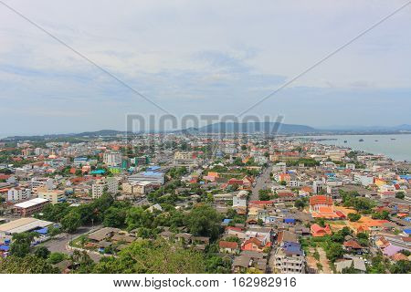 Songkhla Thailand December 24 2016 : Songkhla City Travel Top view from Tang Kuan Mountain in South Thailand.
