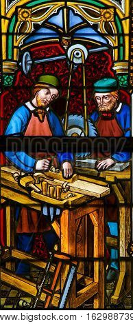 Stained Glass - Carpenters At Work